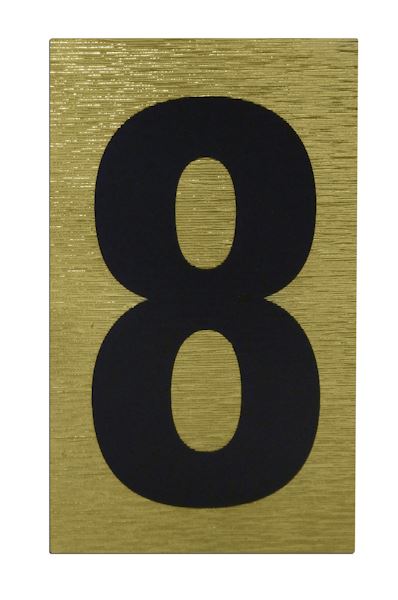 Reflective House Number - Rowan Black & Gold Sticker #8